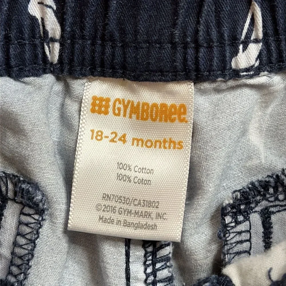 Gymboree Boys size 18 to 24 months Blue Cotton Shorts sailing nautical summer